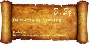 Debreczeny Szabina névjegykártya